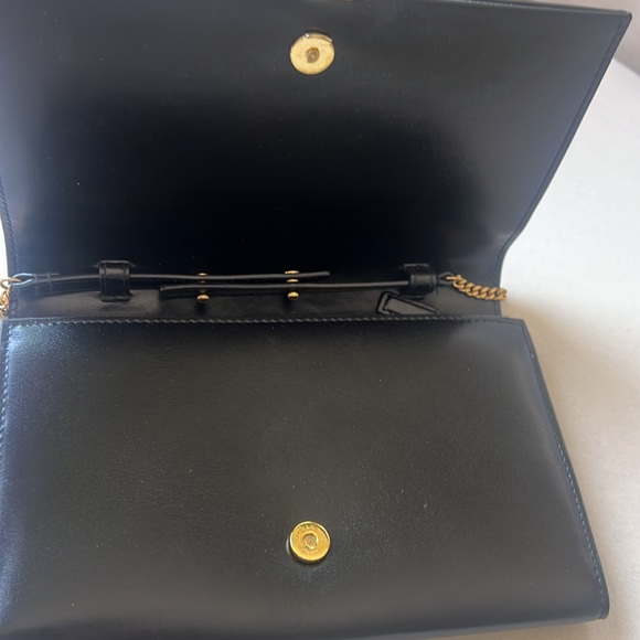 Saint Laurent Smooth Calfskin Monogram Gold Chain Wallet - Picture 4 of 9